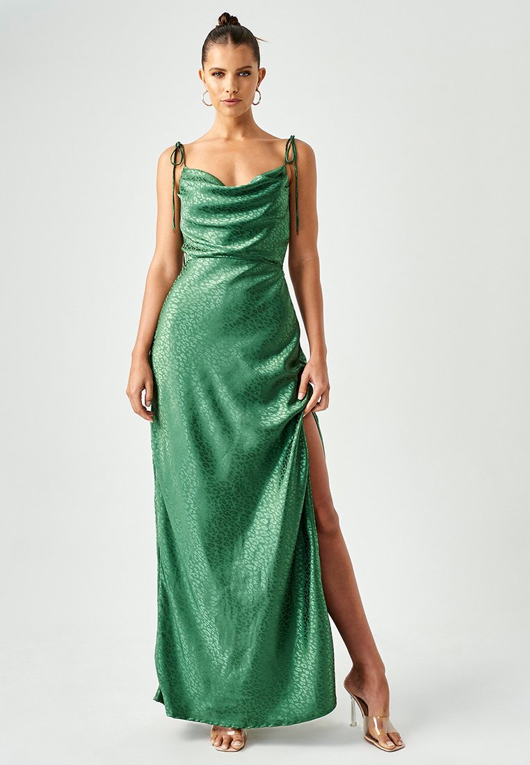 BWLDR X KRISTINA Maxikleid emerald leopard print/grün Zalando.at