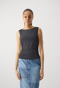 Gina Tricot SOFT TOUCH BOATNECK TOP - Topper - stone