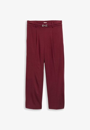 TOM TAILOR, TOM TAILOR HOSEN & CHINO CROPPED STRAIGHT HOSE MIT GÜRTEL - Pantaloni - preppy plum