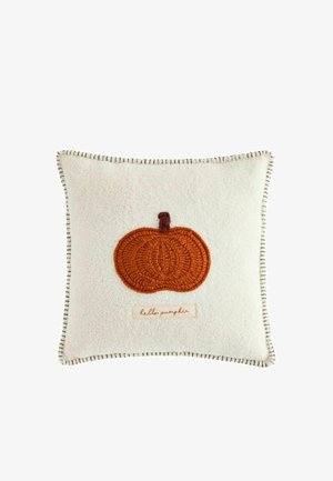 Next, 43X43CM CROCHET PUMPKIN SLOGAN - Dekokissen - natural