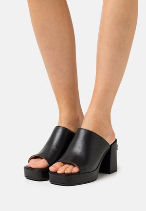 Shabbies Amsterdam Mules à talons - black