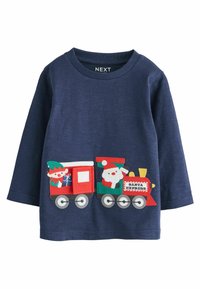 Niet geselecteerd, navy santa train appliqué