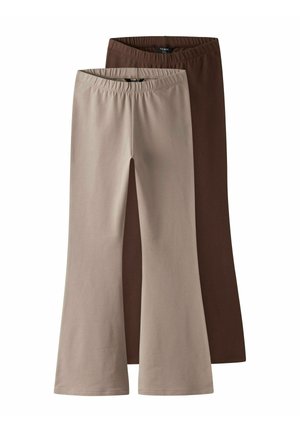 TWO SOON 2ER-PACK GLATTE - Stoffhose - mocha meringue