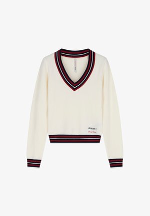 Guess, PULLOVER MIT V-AUSSCHNITT - Pullover - weiß