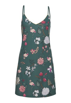 LASCANA Nočná košieľka - tannengrün blumenmuster
