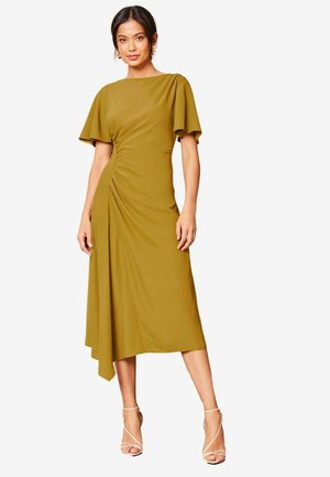 RUCHED FLUTTER SLEEVE MIDI - REGULAR FIT - Nappali ruha - green