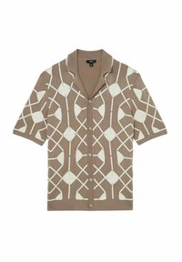Reiss REGULAR FIT - TERRAZZO GEOMETRIC EMBROIDERY  - Camisa - taupe brown