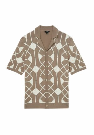 Reiss REGULAR FIT - TERRAZZO GEOMETRIC EMBROIDERY  - Košile - taupe brown