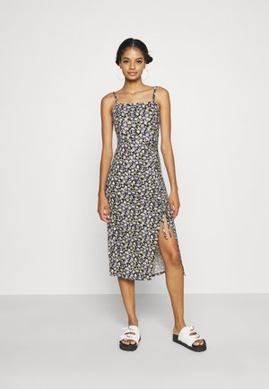MIDI DRESS - Vestito di maglina - black/multi coloured