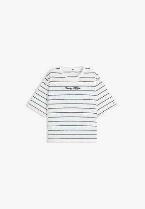 Tommy Hilfiger, TOMMY HILFIGER LOGO EMBROIDERY RELAXED CREW NECK T-SHIRT - T-shirt print - fine stp ecru dark night