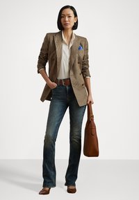 Lauren Ralph Lauren HOUNDSTOOTH DOUBLE BREASTED TWILL BLAZER - Blézer - brown