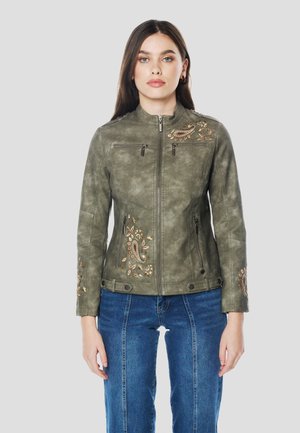 Chaqueta de cuero sintético - gris   grey