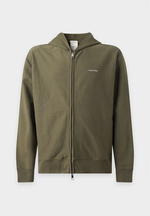 Calvin Klein, MICRO LOGO HOODIE - Φούτερ με φερμουάρ - olive night
