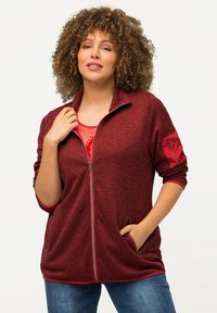 Ulla Popken OPSTAANDE KRAAG RITSZAKKEN - Neuletakki - brown