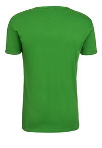 Short-sleeve t-shirt in vibrant green, made of cotton, featuring a simple crew neck and a smooth texture with a regular fit.