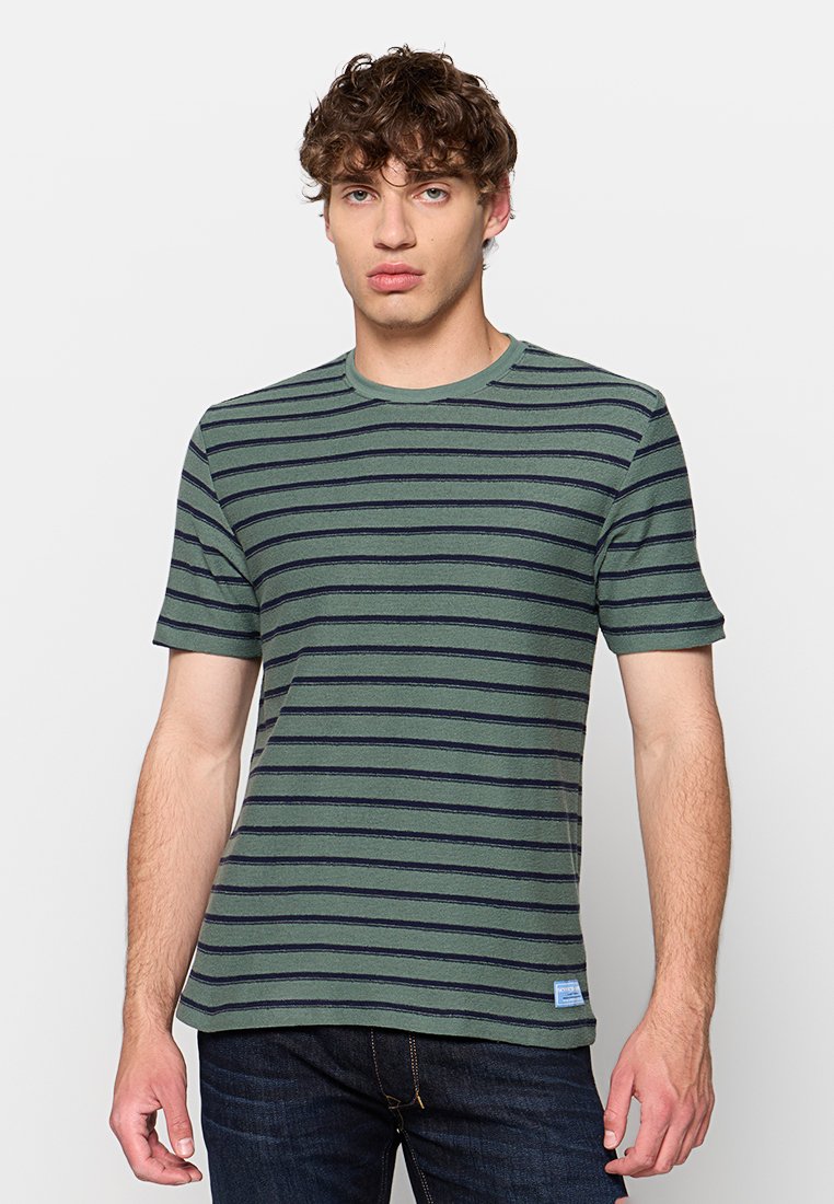Scotch & Soda T-shirt print donkergroen