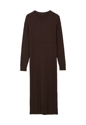 Robe longue - marrone scuro melange