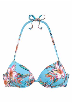 Bikini-Top - hellblau bedruckt
