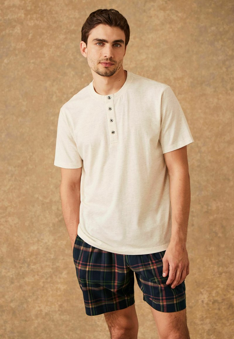 Next MOTIONFLEX COSY SET - Nattplagg set - cream/navy blue check