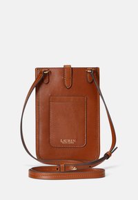 Lauren Ralph Lauren LEATHER CROSSBODY TECH CASE - Taštička na mobil - tan