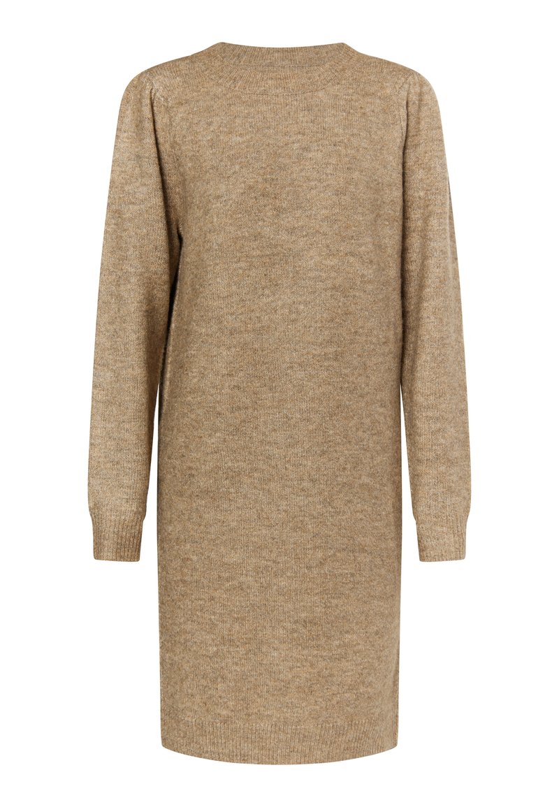 dreimaster Gebreide jurk gemêleerd bruin dreimaster Gebreide jurk gemêleerd bruin