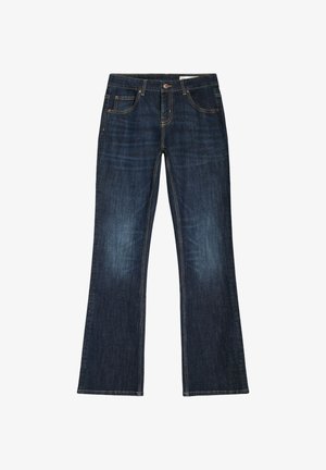 Bershka, LOW-RISE SLIM FIT BOOT-CUT JEANS - JEANS - Jean bootcut - dark blue