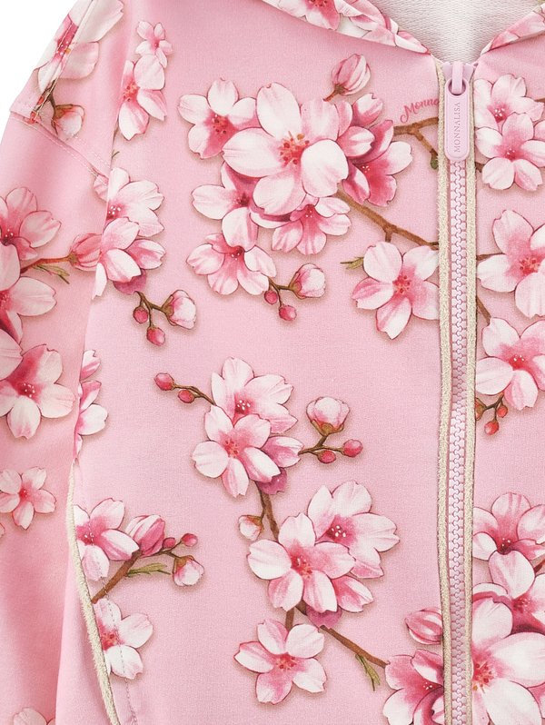 APERTA CON CAPPUCCI FLOWERS - Zip-up sweatshirt - rosa fairytale2