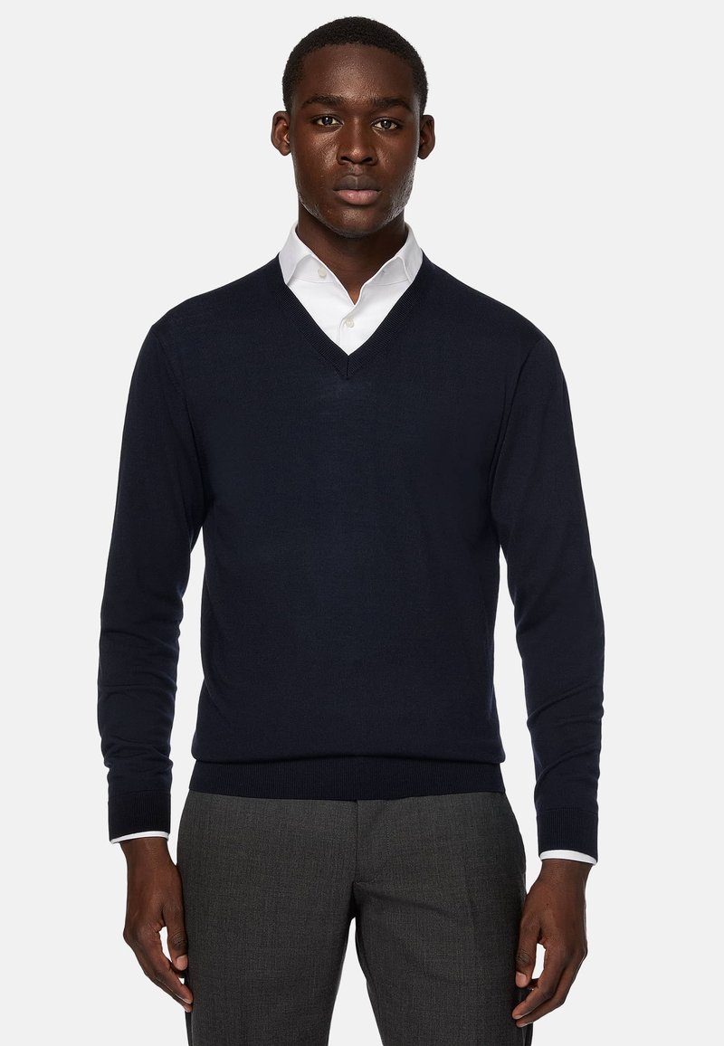 Boggi Milano V-NECK - Pullover - navy blue