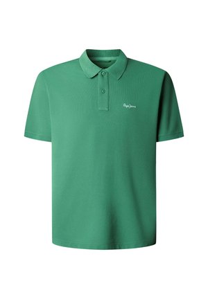 Zelené polotriko s krátkým rukávem, dvěma knoflíky a malým bílým logem "Pepe Jeans" na levé straně hrudi.