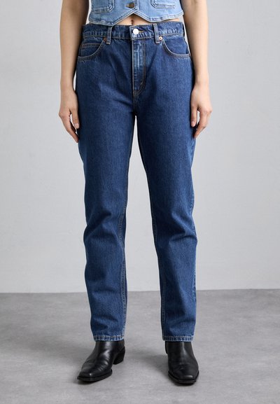 RE/DONE LOOSE LONG - Blugi drepți - dark blue denim