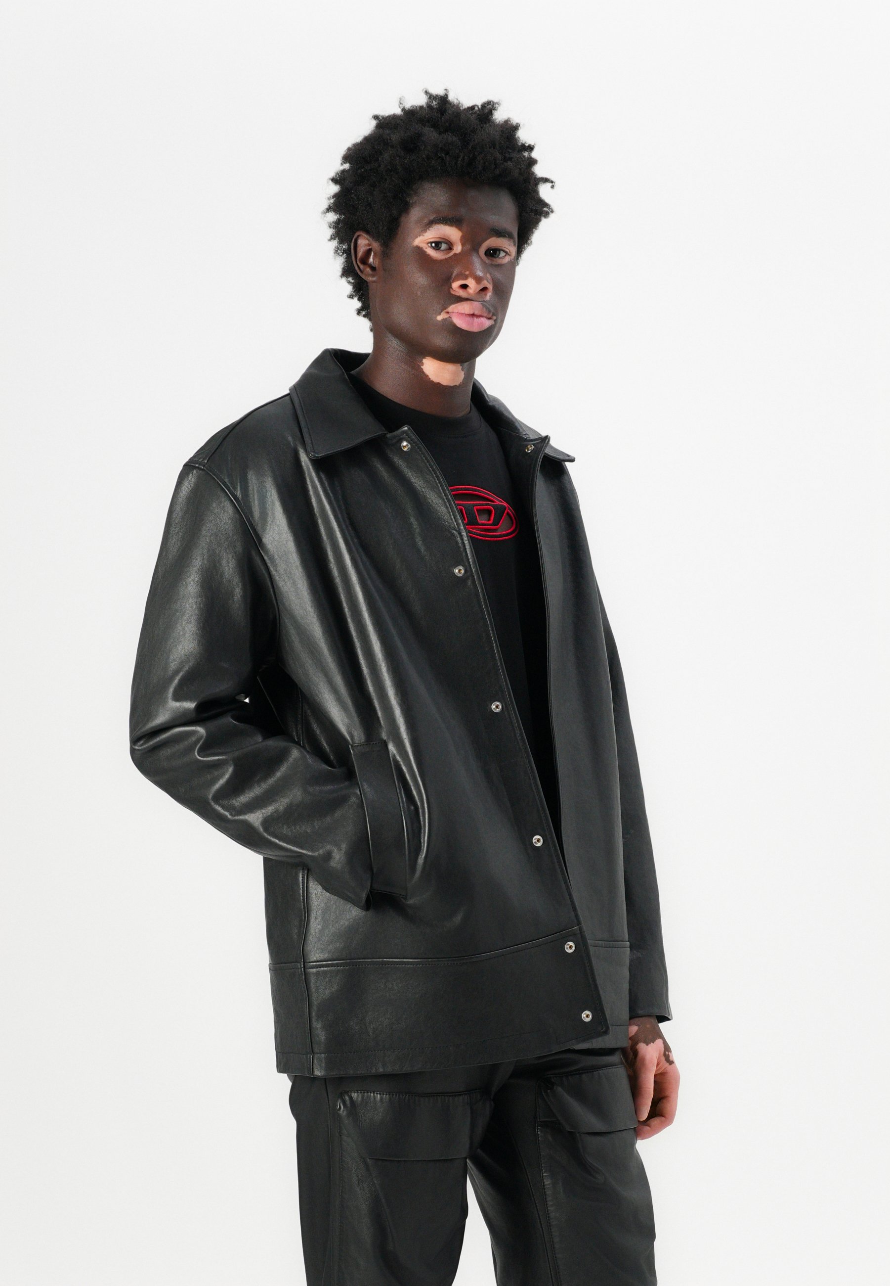 Diesel JESS - Leather jacket - black - Zalando.co.uk