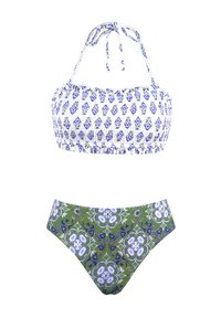 Cupshe PRINTED NECK TIE SET - Bikiny - blue