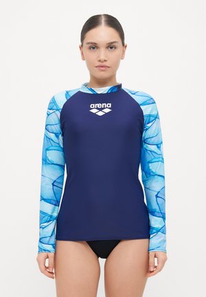 WOMENS RASH VEST ALLOVER - Bikinitop - navy/blue china multi