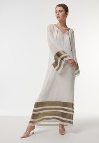 Leem CONTRAST STRIPED - Maxi-jurk - white