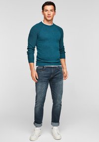 QS Strickpullover - petrol melange