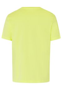 Kortärmad t-shirt i stark neon-gul. Tillverkad av bomull, har en rund hals, avslappnad passform och en mjuk textur utan ytterligare mönster.
