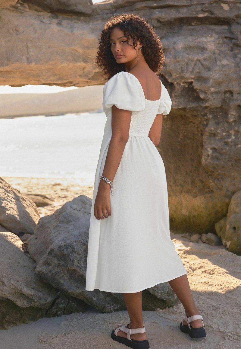 Next PUFF SLEEVE  TALL REGULAR FIT - Nappali ruha - white