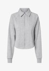 PCFILUCCA FITTED SWEAT - Sweat zippé - light grey melange