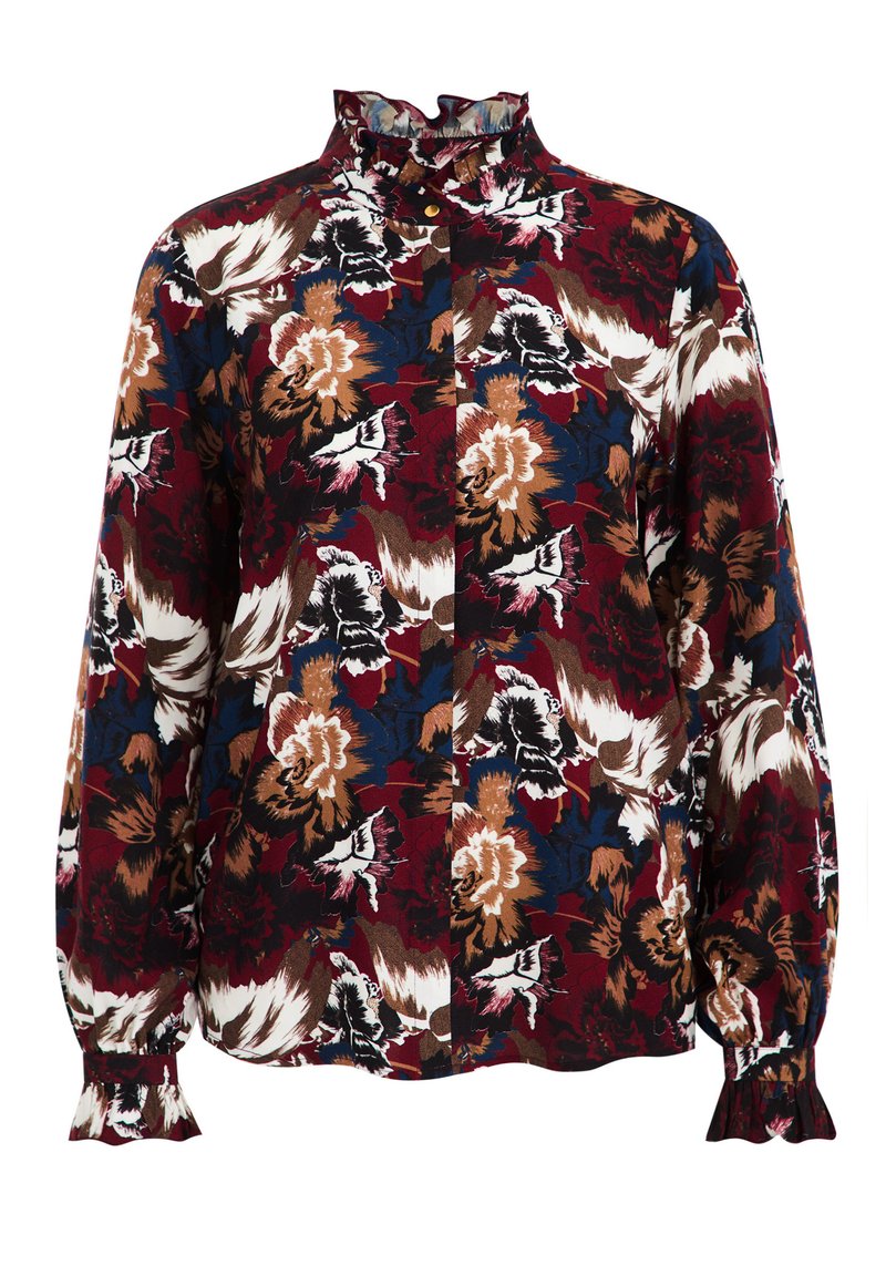 WE Fashion Overhemdblouse donkerrood gemêleerd