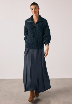 TALL FIT - BELTED LOOK KILT - Trapecinis sijonas - navy