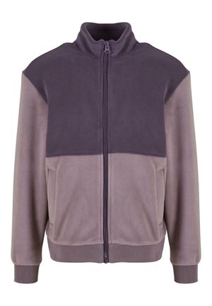 Fleece zip-up jakke i nyanser av lilla, med høy krage, sidelommer og ribbestrikkede mansjetter for en komfortabel passform.
