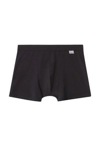 Svarta bomullskalsonger med en mjuk midjeband, med en framficka och stickade detaljer. Märkeslogotyp på vänster sida.