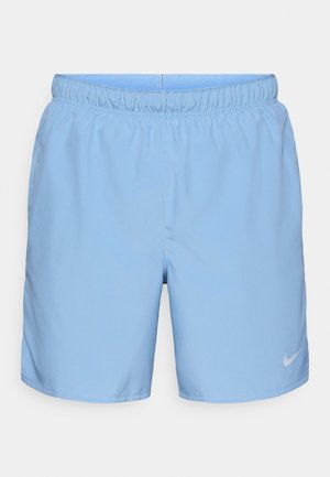 Ανοιχτό μπλε αθλητικό σορτς με ελαστική μέση, που διαθέτει μικρό λευκό λογότυπο Nike Swoosh στο κάτω αριστερό μέρος.