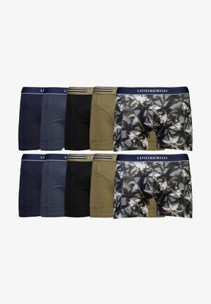 Kollektion von Boxershorts in Navy, Grau, Schwarz und Olivfarben, mit einem floralen Muster. Dehnbare Stoffqualität mit kontrastierendem Bund.