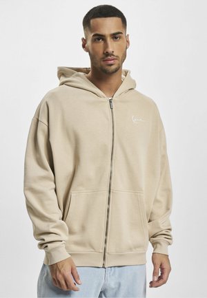 Karl Kani CHEST SIGNATURE ESSENTIAL ZIP HOODIE UNISE - Užtrauktuku užsegamas treningas - taupe