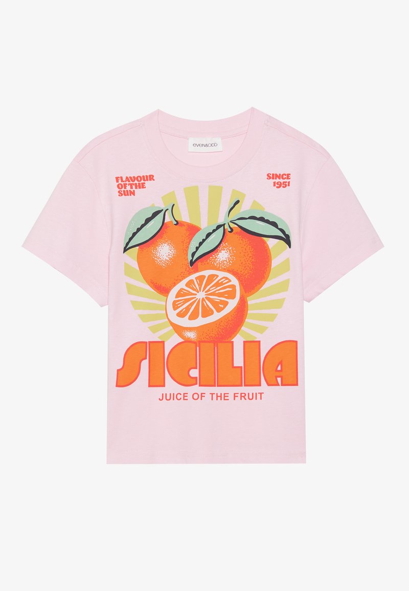 Even&Odd T-shirt print donkerroze