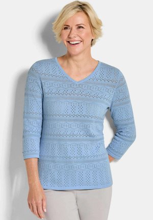 LEICHTER MIT AJOURMUSTER - Maglione - light blue