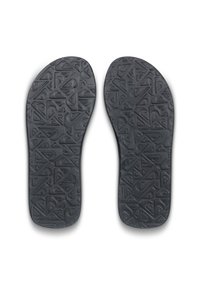 Sorte skoiner med en tekstureret, mønstret overflade med geometriske designs, designet til komfort og støtte i fodtøj.