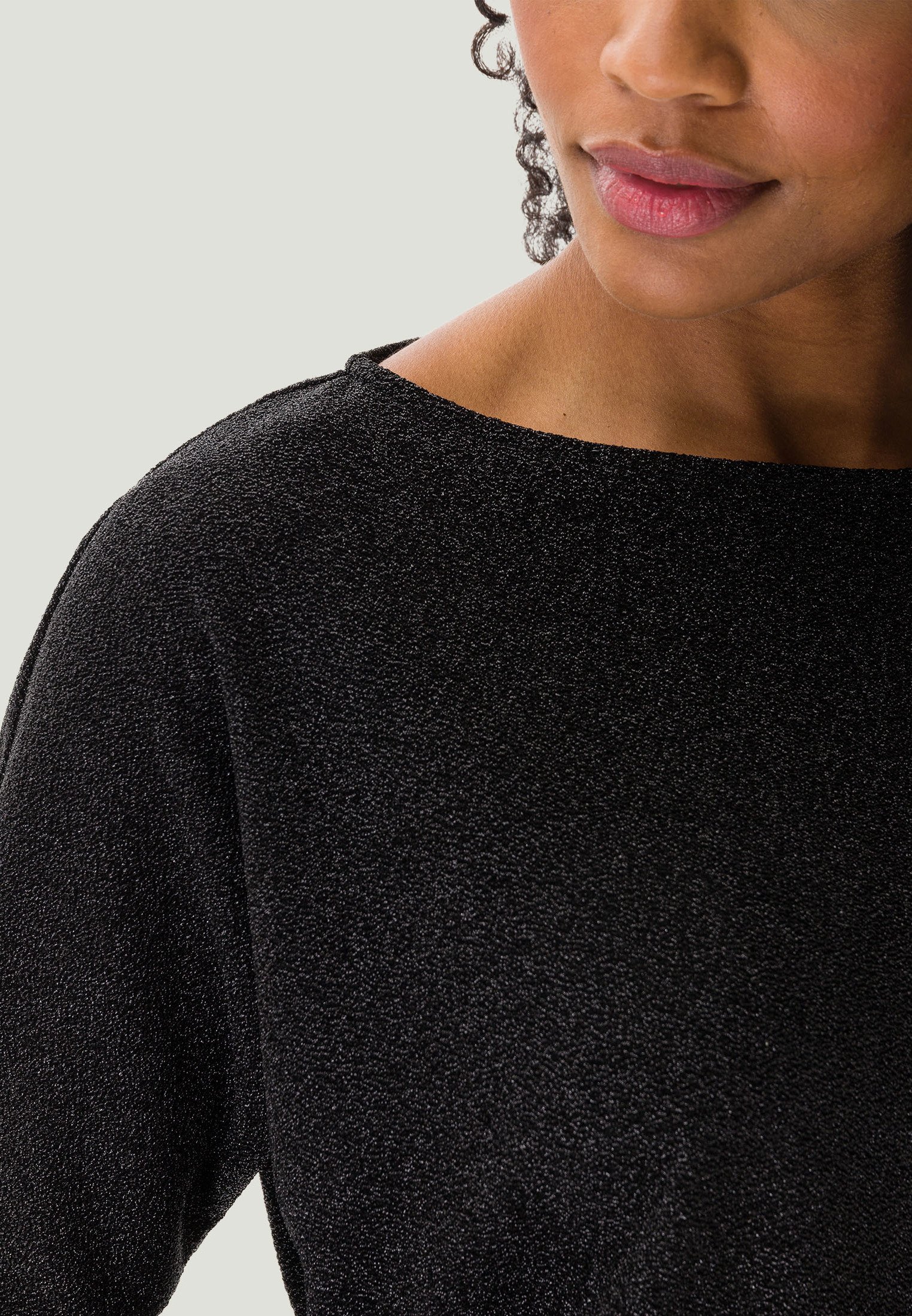 Damen Langarmshirt Mit Glitzer & 3D-Druck - Elegantes Oberteil In Großen Größen