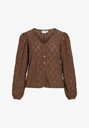 VILA, OBERTEIL MIT LANGEN ÄRMELN VIABBI V-AUSSCHNITT - Blouse - coffee bean
